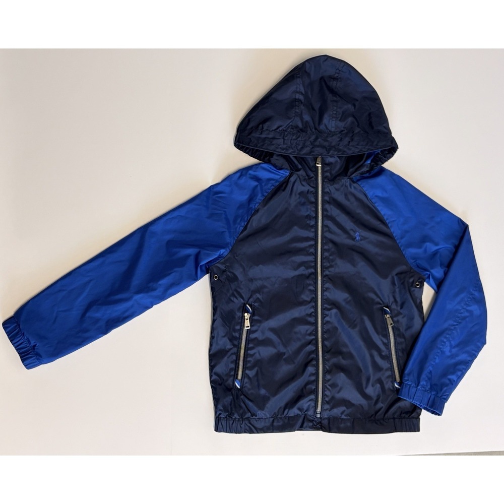 Polo Ralph Lauren Boys' Navy / Blue Packable Hooded Windbreaker Size S (8) Youth